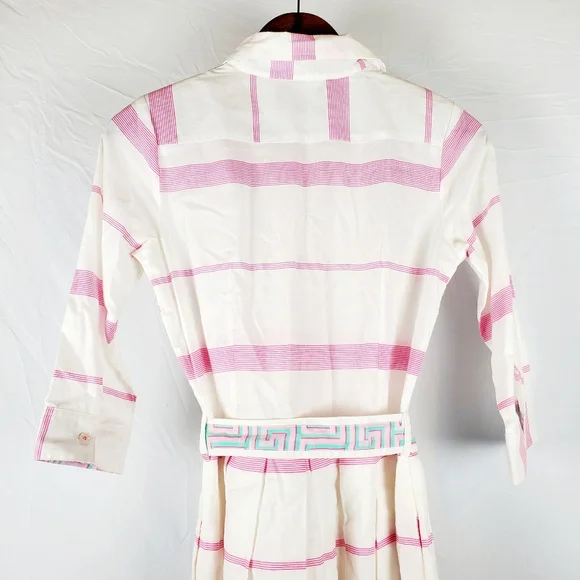 Dizzy Lizzie Mrs Maisel Dress Striped Geometric Cotton Midi Dress - Picture 7 of 9